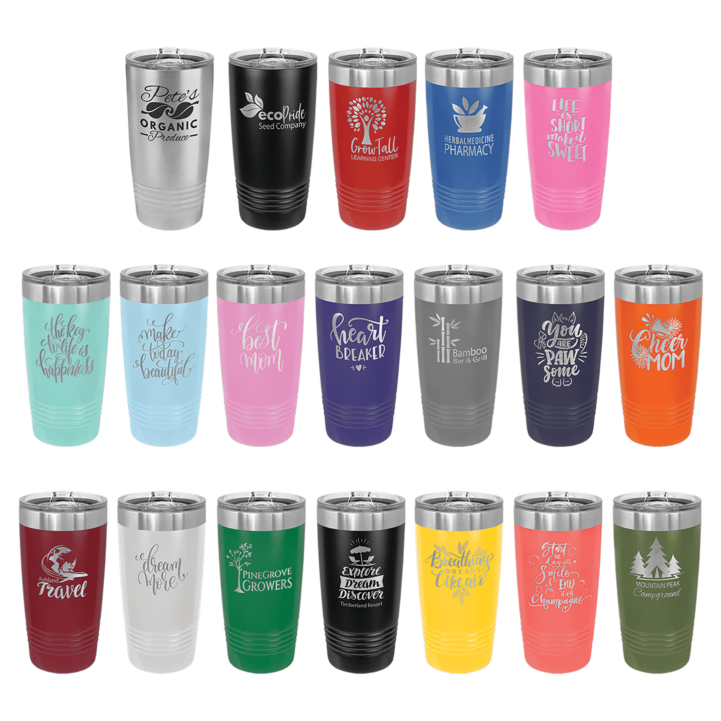 16oz, 20oz, 22oz or 30oz Polar Camel Ringneck Engraved Tumbler