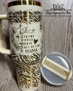 40oz She is: Engraved 2.0 Dupe Tumbler