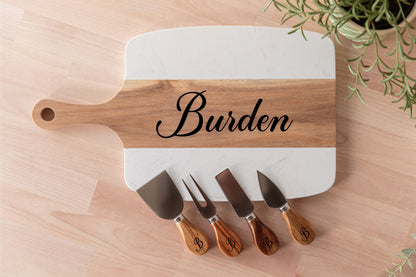 Marble and Wood Charcuterie Board 5pc