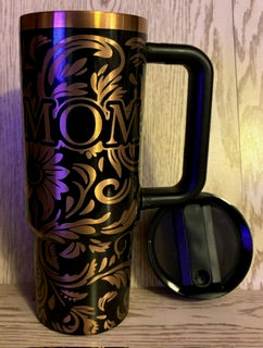 30 oz Western Flower Engraved 2.0 Dupe Tumbler